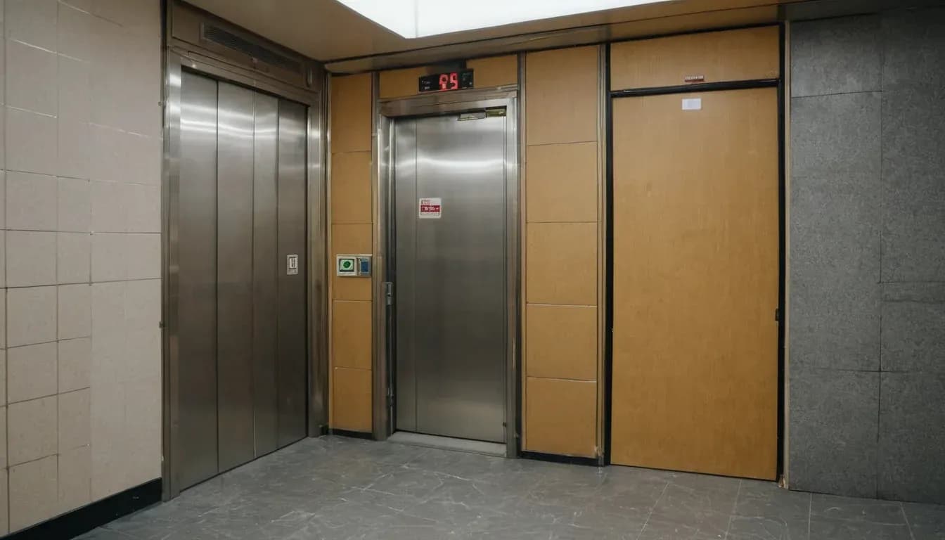 Lift in the entrance of a residential building