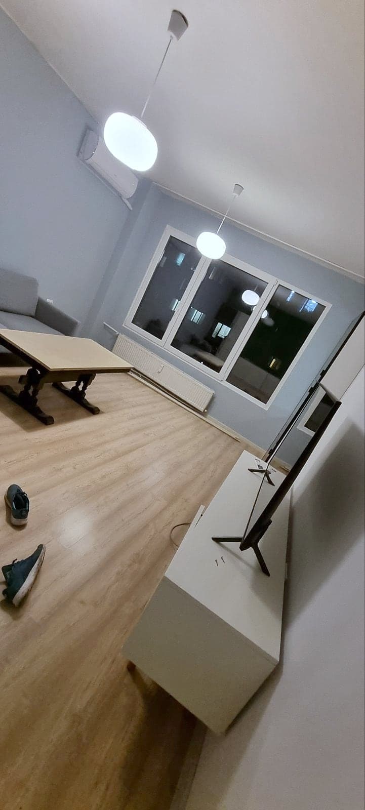 Apartment in Buxton: feature walls and laminate — Living room with laminate flooring