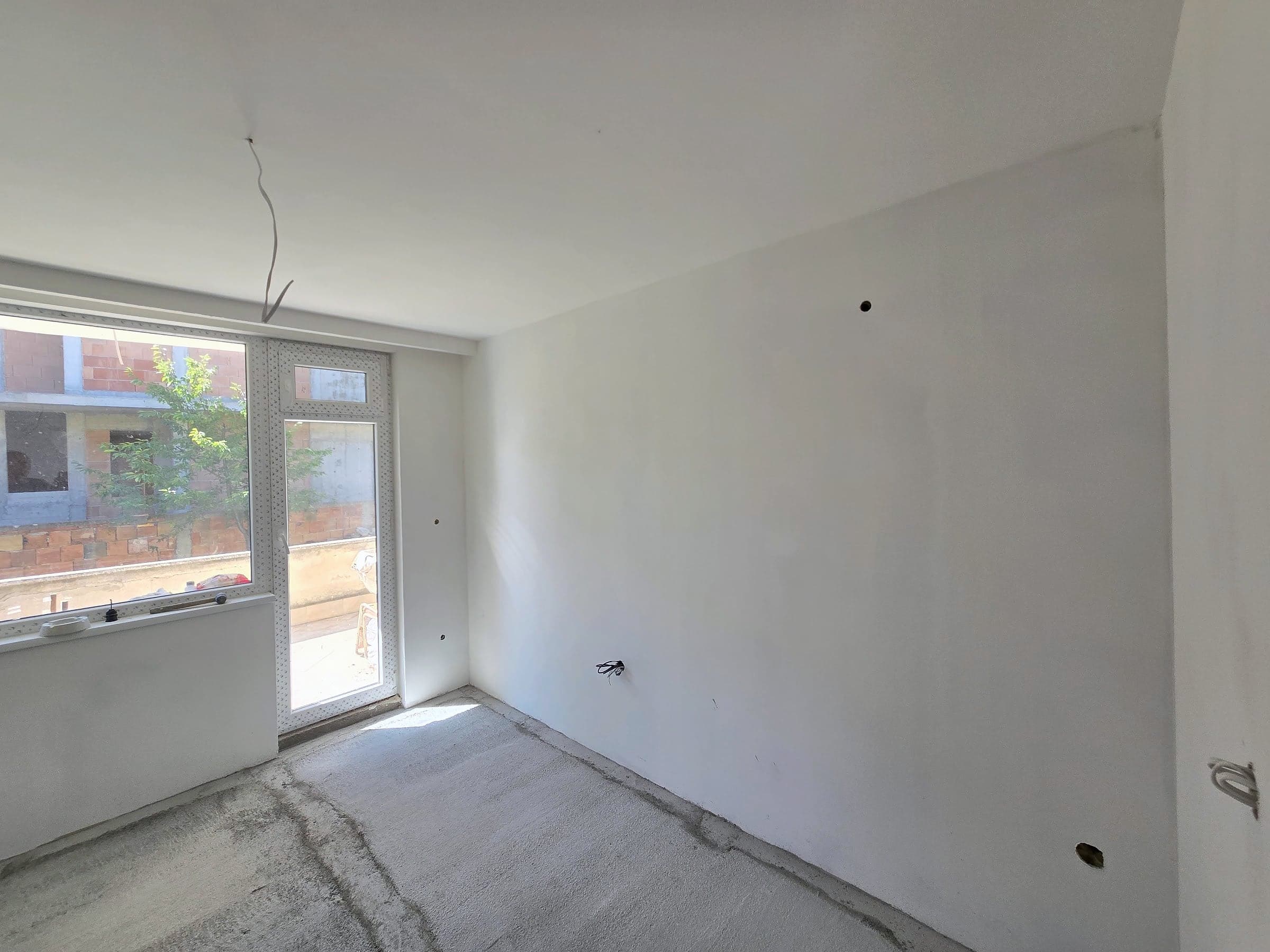 House in Bankya: skim coat, paint and a herringbone floor — Before the flooring was laid